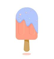 ilustração em vetor bonito de palito de sorvete com glacê.
