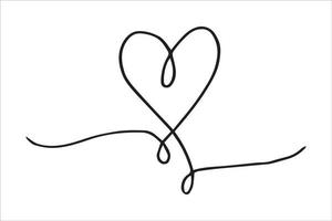 mão desenhada rabiscos de coração grunge amassado com linhas finas, forma de divisor. Isolado em um fundo branco. ilustração vetorial