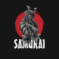 ilustração de um samurai do japão vetor