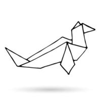 ícone simples de doodle de origami. vetor