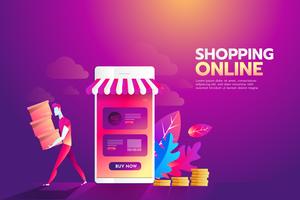 Compras online vetor