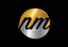 modelo de vetor de design de logotipo nm letra monograma inicial. design de logotipo de letra nm