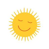 sol sorridente. sol bonito com sorriso. ilustração vetorial vetor