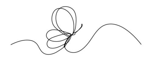 uma linha borboleta design silhueta ilustração vetorial mão desenhada estilo simples vetor