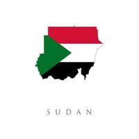 bandeira do país sudão dentro do logotipo do ícone do design de contorno do mapa. cores da bandeira nacional sudanesa para seu design gráfico e web vetor