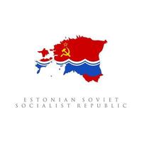 mapa de bandeira da república socialista soviética estoniana. isolado no fundo branco vetor