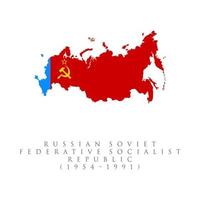 bandeira da república socialista federativa soviética russa 1954 1991 mapa de bandeira. ilustração vetorial de bandeira da união soviética vetor