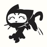 ilustração de personagem de vetor de gato ninja fofo