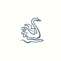 ilustração de contorno de linha de ícone de vetor de logotipo de cisne