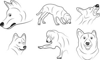 ícone de contorno de cachorro. ilustração vetorial de animal de estimação. símbolo canino isolado. vetor