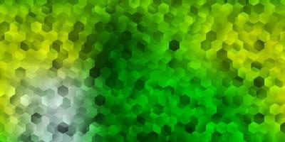 modelo de vetor verde e amarelo claro em estilo hexagonal.