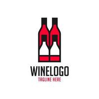 design de logotipo de ilustração de vinho tinto vetor