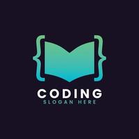design de logotipo de codificação de programação moderna abstrata criativa, modelo de logotipo de codificação gradiente colorido vetor