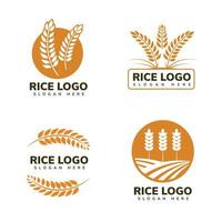 design de logotipo de arroz vetor