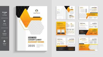 páginas modelo de design de folheto imobiliário layout de design colorido e moderno vetor