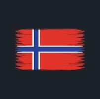 pinceladas de bandeira da noruega. bandeira nacional vetor