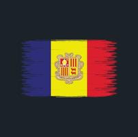 pinceladas de bandeira de andorra. bandeira nacional vetor