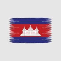 pinceladas de bandeira do camboja. bandeira nacional vetor