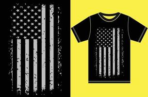 design de camiseta de bandeira americana. vetor