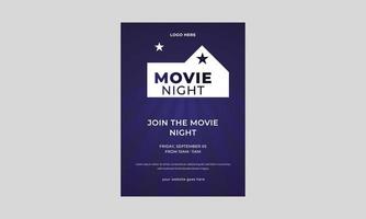 cartaz de cinema, filmes noturnos, conceito de noite de cinema. modelo criativo para cartaz de cinema, banner, noite de cinema. pode ser usado para flyer. vetor