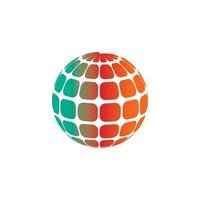 design de logotipo de globo digital 3D. ilustração em vetor ícone. este logotipo é adequado para tecnologias globais da empresa mundial e agências de mídia e publicidade