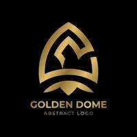 design de logotipo de vetor de monograma de cúpula dourada abstrata
