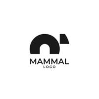 design de logotipo de vetor de mamífero monograma abstrato