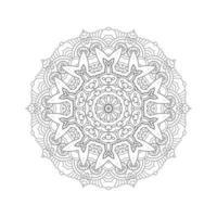 belo design de mandala de arte de linha vetor