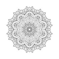 belo design de mandala de arte de linha vetor