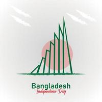 ilustração vetorial de dia da independência de bangladesh com monumento nacional vetor