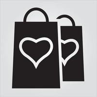 ícone de glifo de sacola de compras isolado gráficos vetoriais escaláveis ilimitados vetor
