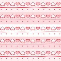 vetor - padrão sem emenda abstrato de muitos corações, ponto e linha no fundo rosa e branco.