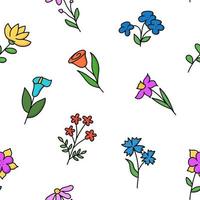 padrão sem emenda com flores desenhadas à mão. design para papel, impressão têxtil. fundo floral. ilustração vetorial. vetor