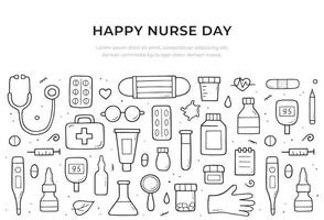 modelo de banner de site de dia da enfermeira feliz. conceito médico e de saúde. projeto de composição vetorial. vetor