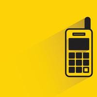 ilustração em vetor de fundo amarelo de telefone celular