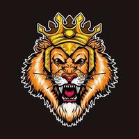 design de camiseta de personagem de ilustração vetorial de cabeça de rei leão vetor