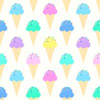 Cones de sorvete colorido padrão vetor
