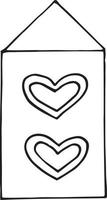 ícone de decoração de estilo doodle casa. desenhados à mão, nórdicos, escandinavos. , minimalismo, monocromático. adesivo cartaz cartão construindo coração amor vetor