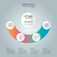 conceito de negócio de design infográfico com 4 opções, partes ou processos. vetor