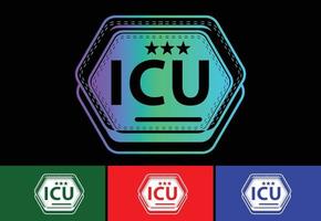 icu letter novo logotipo e modelo de design de ícone vetor