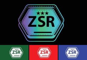 zsr letter novo modelo de design de logotipo e ícone vetor