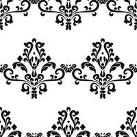 stencils de pintura floral pattern.reusable amostra sem costura damasco. para o design de parede, padrão veneziano, têxtil, embrulho ou scrapbooking. gráficos digitais. Preto e branco. padrão veneziano vetor