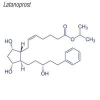 fórmula esquelética vetorial de latanoprost. molécula química da droga. vetor