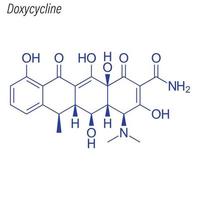 fórmula esquelética vetorial da doxiciclina. molécula química da droga. vetor