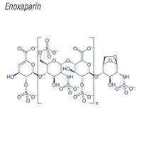 fórmula esquelética vetorial da enoxaparina. molécula química da droga. vetor