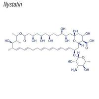 fórmula esquelética vetorial da nistatina. molécula química da droga. vetor