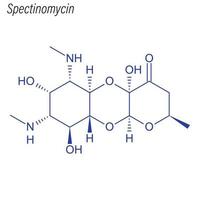 fórmula esquelética vetorial da espectinomicina. molécula química da droga vetor