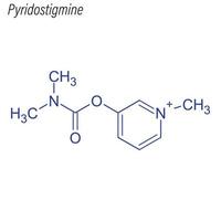 fórmula esquelética vetorial da piridostigmina. molécula química da droga vetor