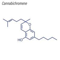 fórmula esquelética vetorial de canabicromeno. droga química molecu vetor