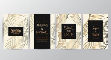 Cartões de convite de casamento de luxo Premium Tan